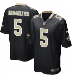 Men's Nike New Orleans Saints #5 Teddy Bridgewater Game Black Team Color NFL Jersey