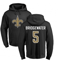 NFL Nike New Orleans Saints #5 Teddy Bridgewater Black Name & Number Logo Pullover Hoodie