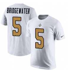 NFL Nike New Orleans Saints #5 Teddy Bridgewater White Rush Pride Name & Number T-Shirt