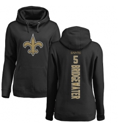 NFL Women's Nike New Orleans Saints #5 Teddy Bridgewater Black Backer Pullover Hoodie