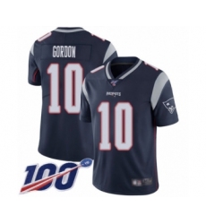 Men's New England Patriots #10 Josh Gordon Navy Blue Team Color Vapor Untouchable Limited Player 100th Season Football Jersey