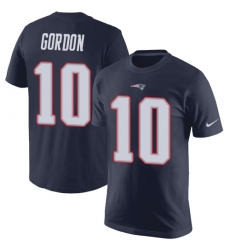 NFL Nike New England Patriots #10 Josh Gordon Navy Blue Rush Pride Name & Number T-Shirt
