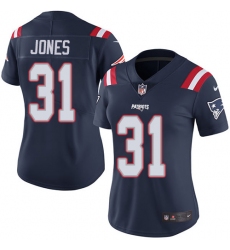 Women's Nike New England Patriots #31 Jonathan Jones Limited Navy Blue Rush Vapor Untouchable NFL Jersey