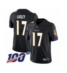 Men's Baltimore Ravens #17 Jordan Lasley Black Alternate Vapor Untouchable Limited Player 100th Season Football Jersey
