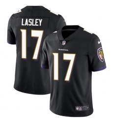 Men's Nike Baltimore Ravens #17 Jordan Lasley Black Alternate Vapor Untouchable Limited Player NFL Jersey
