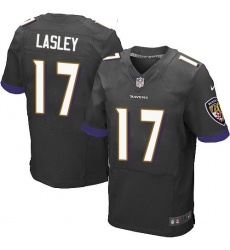 Men's Nike Baltimore Ravens #17 Jordan Lasley Elite Black Alternate NFL Jersey