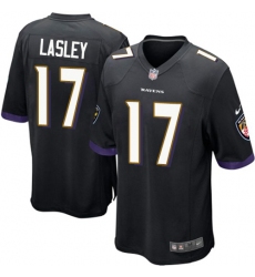 Men's Nike Baltimore Ravens #17 Jordan Lasley Game Black Alternate NFL Jersey