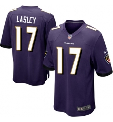 Men's Nike Baltimore Ravens #17 Jordan Lasley Game Purple Team Color NFL Jersey