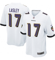 Men's Nike Baltimore Ravens #17 Jordan Lasley Game White NFL Jersey