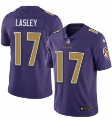 Men's Nike Baltimore Ravens #17 Jordan Lasley Limited Purple Rush Vapor Untouchable NFL Jersey