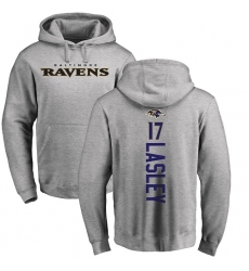 NFL Nike Baltimore Ravens #17 Jordan Lasley Ash Backer Pullover Hoodie