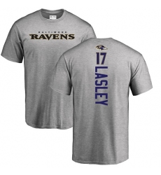 NFL Nike Baltimore Ravens #17 Jordan Lasley Ash Backer T-Shirt