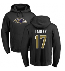 NFL Nike Baltimore Ravens #17 Jordan Lasley Black Name & Number Logo Pullover Hoodie