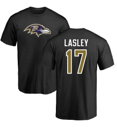 NFL Nike Baltimore Ravens #17 Jordan Lasley Black Name & Number Logo T-Shirt