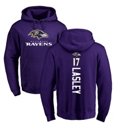 NFL Nike Baltimore Ravens #17 Jordan Lasley Purple Backer Pullover Hoodie