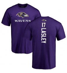 NFL Nike Baltimore Ravens #17 Jordan Lasley Purple Backer T-Shirt