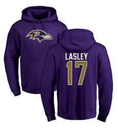 NFL Nike Baltimore Ravens #17 Jordan Lasley Purple Name & Number Logo Pullover Hoodie
