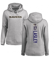 NFL Women's Nike Baltimore Ravens #17 Jordan Lasley Ash Backer Pullover Hoodie