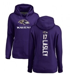 NFL Women's Nike Baltimore Ravens #17 Jordan Lasley Purple Backer Pullover Hoodie