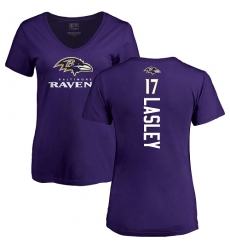 NFL Women's Nike Baltimore Ravens #17 Jordan Lasley Purple Backer T-Shirt