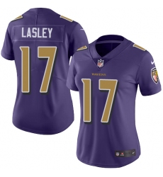Women's Nike Baltimore Ravens #17 Jordan Lasley Limited Purple Rush Vapor Untouchable NFL Jersey