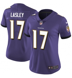 Women's Nike Baltimore Ravens #17 Jordan Lasley Purple Team Color Vapor Untouchable Limited Player NFL Jersey