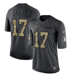 Youth Nike Baltimore Ravens #17 Jordan Lasley Limited Black 2016 Salute to Service NFL Jersey