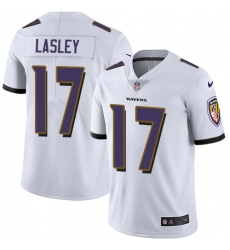 Youth Nike Baltimore Ravens #17 Jordan Lasley White Vapor Untouchable Limited Player NFL Jersey