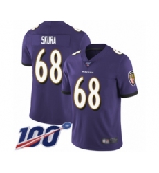 Men's Baltimore Ravens #68 Matt Skura Purple Team Color Vapor Untouchable Limited Player 100th Season Football Jersey