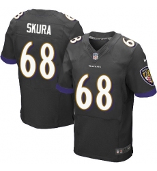 Men's Nike Baltimore Ravens #68 Matt Skura Elite Black Alternate NFL Jersey