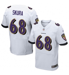 Men's Nike Baltimore Ravens #68 Matt Skura Elite White NFL Jersey