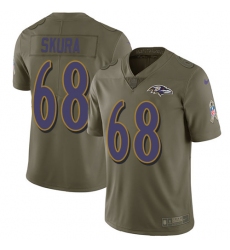 Men's Nike Baltimore Ravens #68 Matt Skura Limited Olive 2017 Salute to Service NFL Jersey