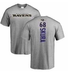 NFL Nike Baltimore Ravens #68 Matt Skura Ash Backer T-Shirt