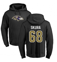 NFL Nike Baltimore Ravens #68 Matt Skura Black Name & Number Logo Pullover Hoodie
