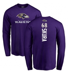 NFL Nike Baltimore Ravens #68 Matt Skura Purple Backer Long Sleeve T-Shirt