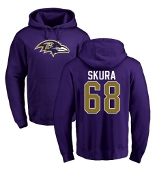 NFL Nike Baltimore Ravens #68 Matt Skura Purple Name & Number Logo Pullover Hoodie