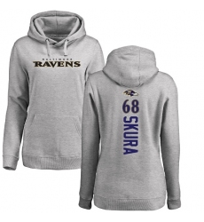 NFL Women's Nike Baltimore Ravens #68 Matt Skura Ash Backer Pullover Hoodie
