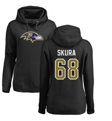 NFL Women's Nike Baltimore Ravens #68 Matt Skura Black Name & Number Logo Pullover Hoodie