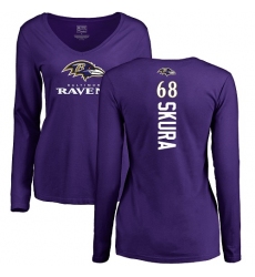 NFL Women's Nike Baltimore Ravens #68 Matt Skura Purple Backer Long Sleeve T-Shirt
