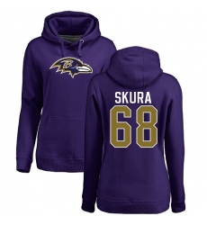 NFL Women's Nike Baltimore Ravens #68 Matt Skura Purple Name & Number Logo Pullover Hoodie