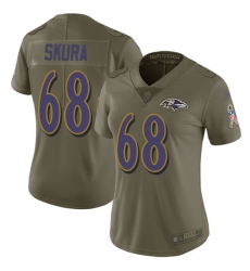 Women's Nike Baltimore Ravens #68 Matt Skura Limited Olive 2017 Salute to Service NFL Jersey