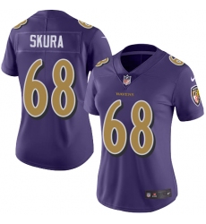 Women's Nike Baltimore Ravens #68 Matt Skura Limited Purple Rush Vapor Untouchable NFL Jersey