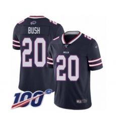 Men's Buffalo Bills #20 Rafael Bush Limited Navy Blue Inverted Legend 100th Season Football Jersey