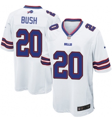 Men's Nike Buffalo Bills #20 Rafael Bush Game White NFL Jersey