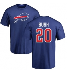 NFL Nike Buffalo Bills #20 Rafael Bush Royal Blue Name & Number Logo T-Shirt