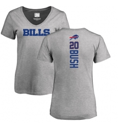 NFL Women's Nike Buffalo Bills #20 Rafael Bush Ash Backer V-Neck T-Shirt