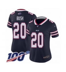 Women's Buffalo Bills #20 Rafael Bush Limited Navy Blue Inverted Legend 100th Season Football Jersey