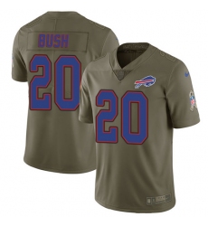 Youth Nike Buffalo Bills #20 Rafael Bush Limited Olive 2017 Salute to Service NFL Jersey