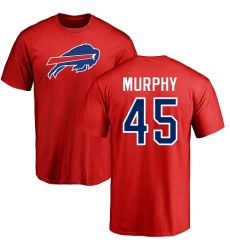 NFL Nike Buffalo Bills #45 Marcus Murphy Red Name & Number Logo T-Shirt