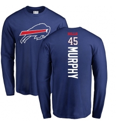 NFL Nike Buffalo Bills #45 Marcus Murphy Royal Blue Backer Long Sleeve T-Shirt